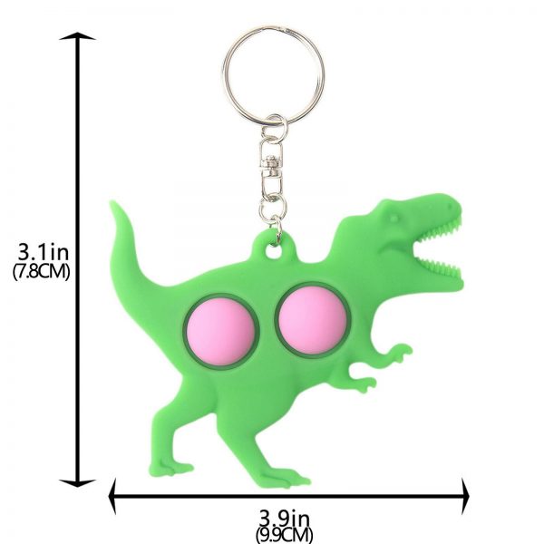 5pc Fidget Toy Tyrannosaurus Pop It Antistress Simple Dimple Dinosaur Shape Toys Montessori Cartoon Keychain 5 - Popping Fidgets