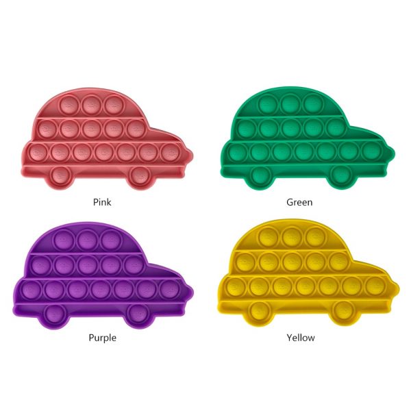Car Shape Push POP Bubble Sensory Autism Needs Stress Reliever Toy Anti stress Funny POPs It 1 - Popping Fidgets