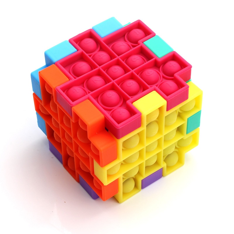 Fidget Relieve Stress Toys Pops it Cube Model Bubble Antistress Toy Adult Children Sensory Silicone Puzzle - Popping Fidgets