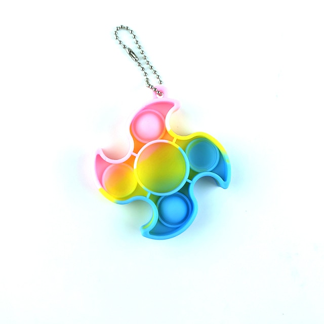 Mini Push Pops Bubble Sensory Toy Keychain Autism Squishy Adult Stress Reliever Toy for Children - Popping Fidgets