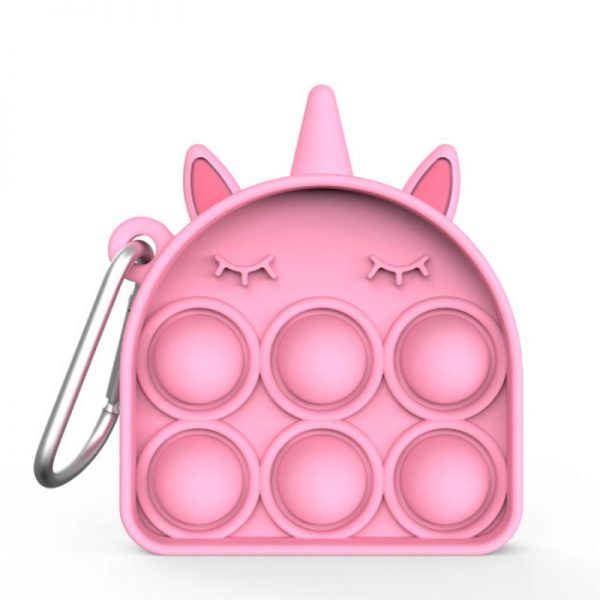 Pink Keychain Pop It Fidget Anti Stress Toys - Popping Fidgets