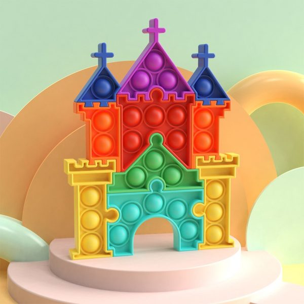Pops Fidget Castle Puzzle Reliver Stress Toys Rainbow Push It Bubble Antistress Toys Adult Children Autism 2 - Popping Fidgets