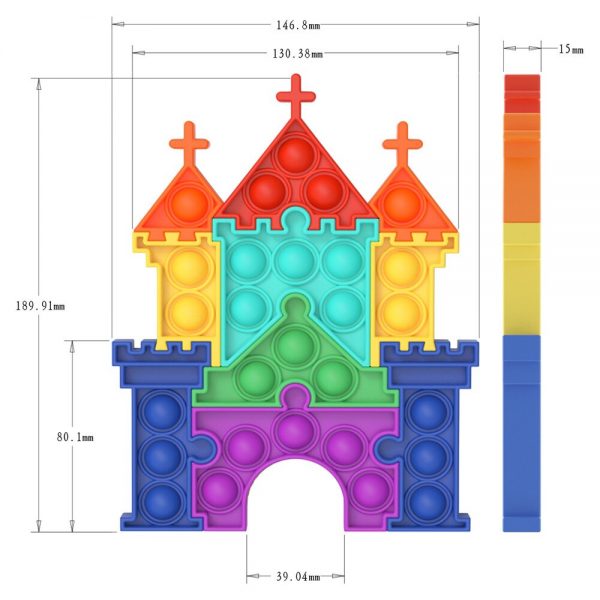 Pops Fidget Castle Puzzle Reliver Stress Toys Rainbow Push It Bubble Antistress Toys Adult Children Autism 3 - Popping Fidgets