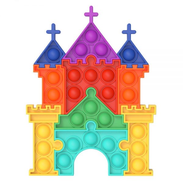 Pops Fidget Castle Puzzle Reliver Stress Toys Rainbow Push It Bubble Antistress Toys Adult Children Autism 5 - Popping Fidgets