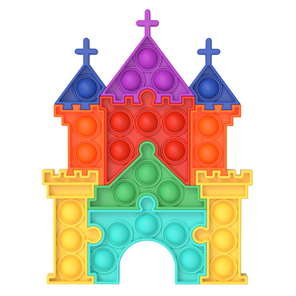 Pops Fidget Castle Puzzle Reliver Stress Toys Rainbow Push It Bubble Antistress Toys Adult Children Autism 5 - Popping Fidgets