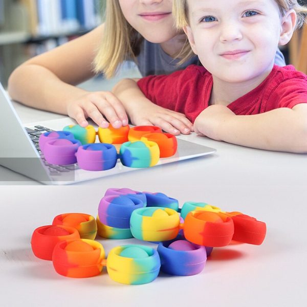 Pops Fidget Reliver Stress Toys Rainbow Bracelet Push It Bubble Antistress Toys Adult Children Sensory Toy 2 - Popping Fidgets