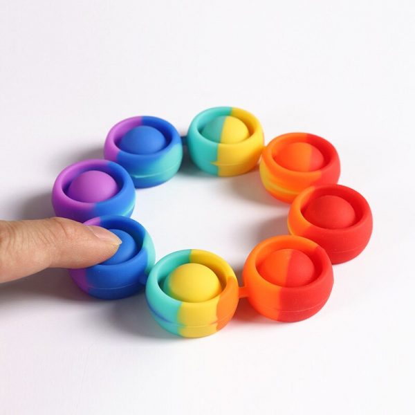 Pops Fidget Reliver Stress Toys Rainbow Bracelet Push It Bubble Antistress Toys Adult Children Sensory Toy 3 - Popping Fidgets