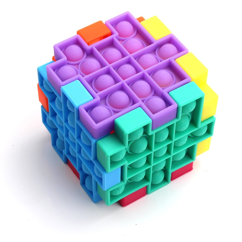 Pops it Cube Fidget Relieve Stress Toys Model Bubble Anti stress Adult Children Sensory Silicone Puzzle 2 - Popping Fidgets