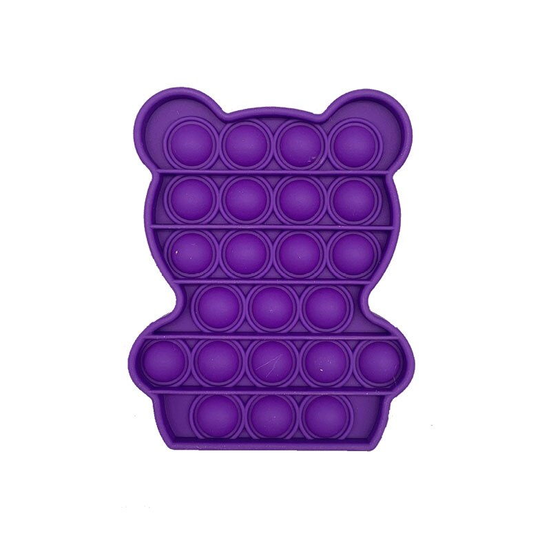 Simple Push Pop It Figet Toys Bear Cute Shape Anti Stress Bubble Sensory Stress Relief Autism 4 - Popping Fidgets