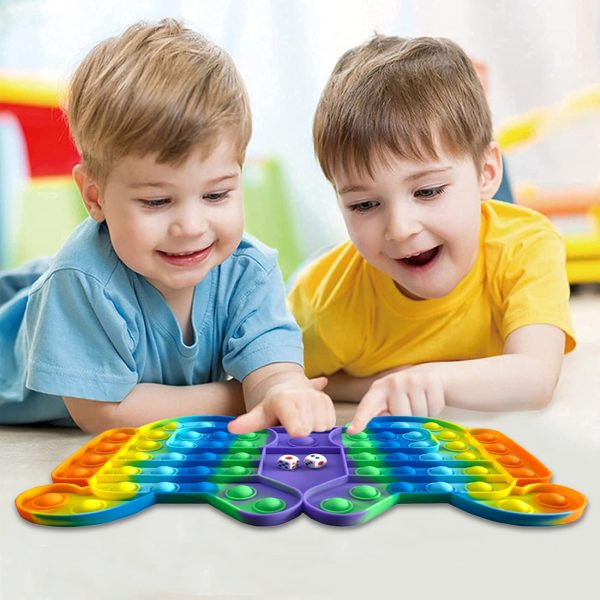 Large size Pop It Game Fidget Toy Rainbow Chess Push Bubble Popper Fidget Sensory Toys for 3 - Popping Fidgets