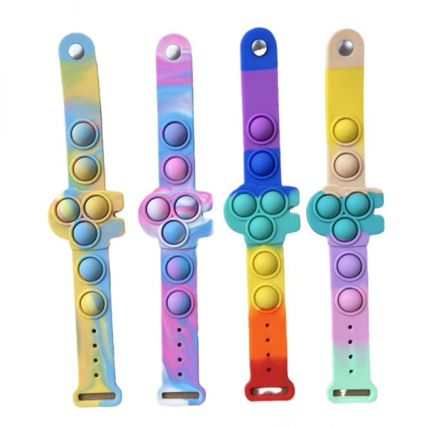 Pop Fidget It Toys Among 6 US Silicone Bracelet Squeeze Toy Soft Dimple Bubble Bracelet Stress 4 - Popping Fidgets