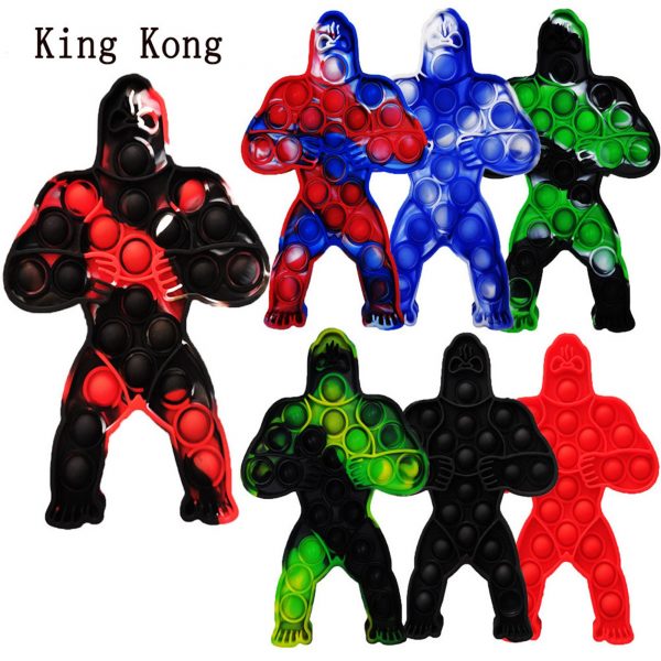 Pop Fidget Toys King Kong Vs Godzilla Push It Bubble Stress Toy Antistress Soft Reliever Toy 1 - Popping Fidgets