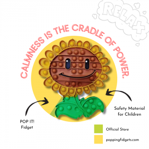 Pop It Jumbo Plant vs Zombie – Sunflower Pop It Fidget Simple Dimple Toy