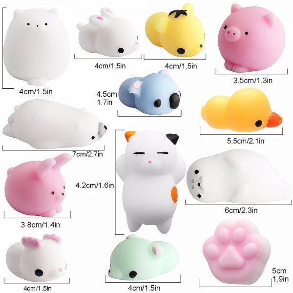 10 60 PCS Mochi Squishy Toys Squishies Fidget Toys Gifts for Party Favors for Kids Mini 5 - Popping Fidgets