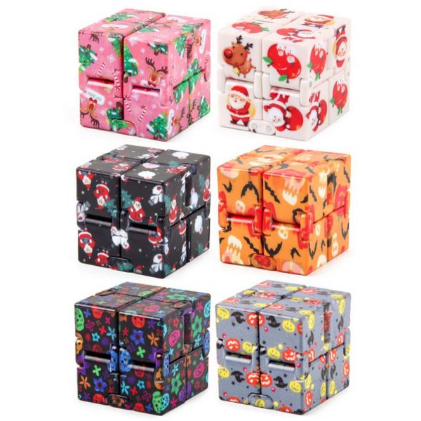 Children Adult Decompression Toy Infinity Magic Cube Christmas Halloween Pattern Infinity Cube Square Puzzle Toys Relieve 1 - Popping Fidgets