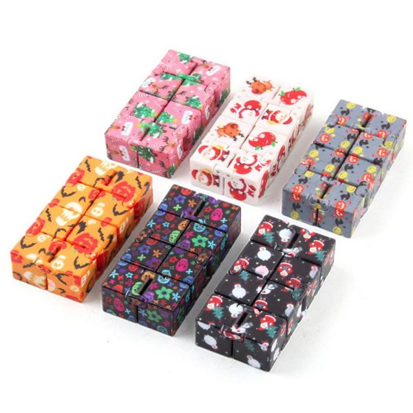 Children Adult Decompression Toy Infinity Magic Cube Christmas Halloween Pattern Infinity Cube Square Puzzle Toys Relieve 2 - Popping Fidgets