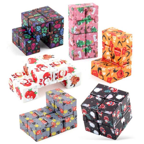 Children Adult Decompression Toy Infinity Magic Cube Christmas Halloween Pattern Infinity Cube Square Puzzle Toys Relieve 4 - Popping Fidgets