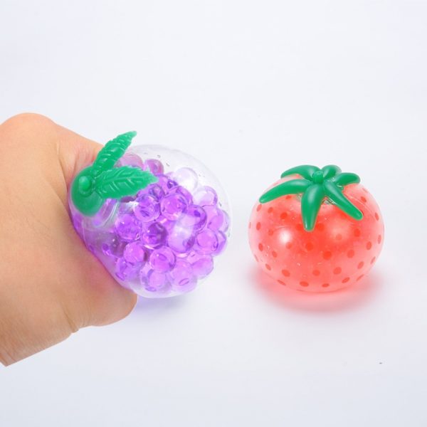 Fruit Series Squeeze Stress Relieve Elastic Rubber Tomatoes Grapes Squishy Globule Vent Mochi Fidget Sensory Toy 2 - Popping Fidgets