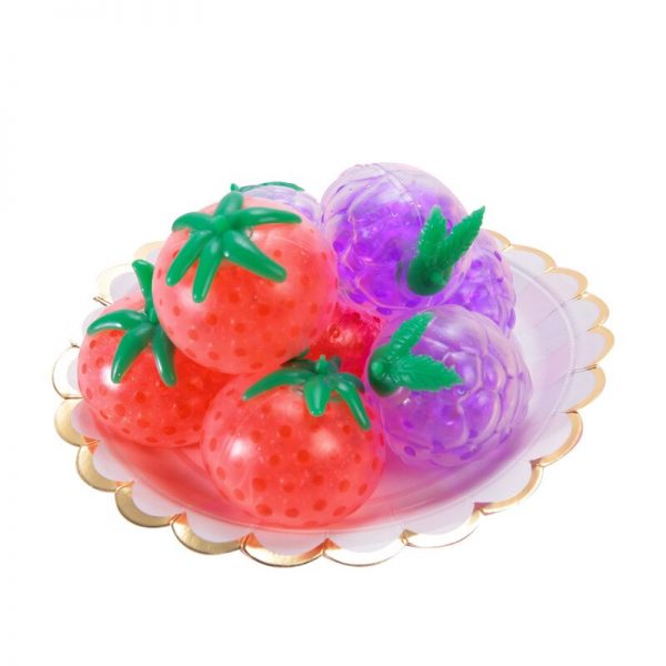 Fruit Series Squeeze Stress Relieve Elastic Rubber Tomatoes Grapes Squishy Globule Vent Mochi Fidget Sensory Toy 4 - Popping Fidgets