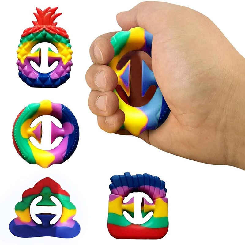 Rainbow Push Snappers Grab Push Pop Sensory Fidget Toy 