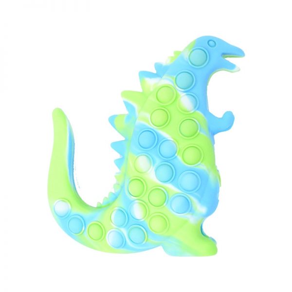 21Cm Pop It 3D Luminous Godajzilla Monster Dinosaur Decompression Silicone Bubble Music Game Toy Rainbow Press 4 - Popping Fidgets