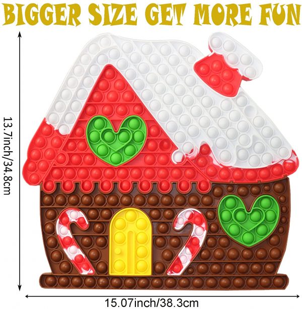 Big Christmas House Huge Fidget Toys Jumbo Jigsaw Puzzle Game Push Large Fidget Sensory Toys Giant 4 - Popping Fidgets